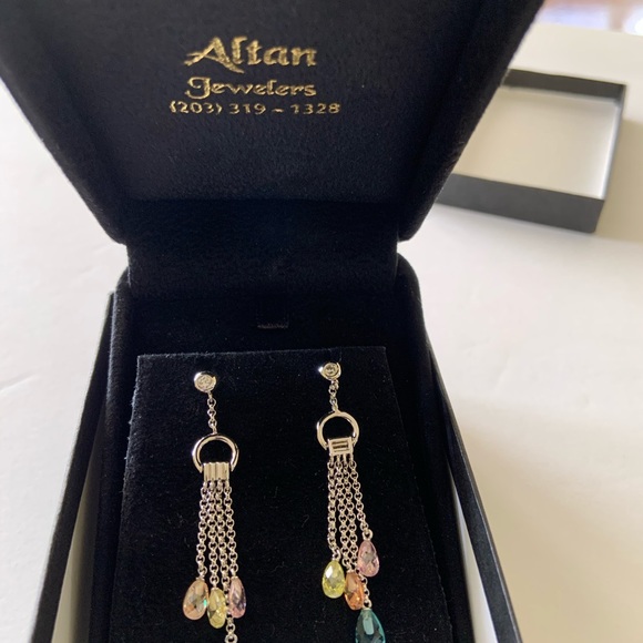 Sterling Silver Earrings w stones - Picture 1 of 2